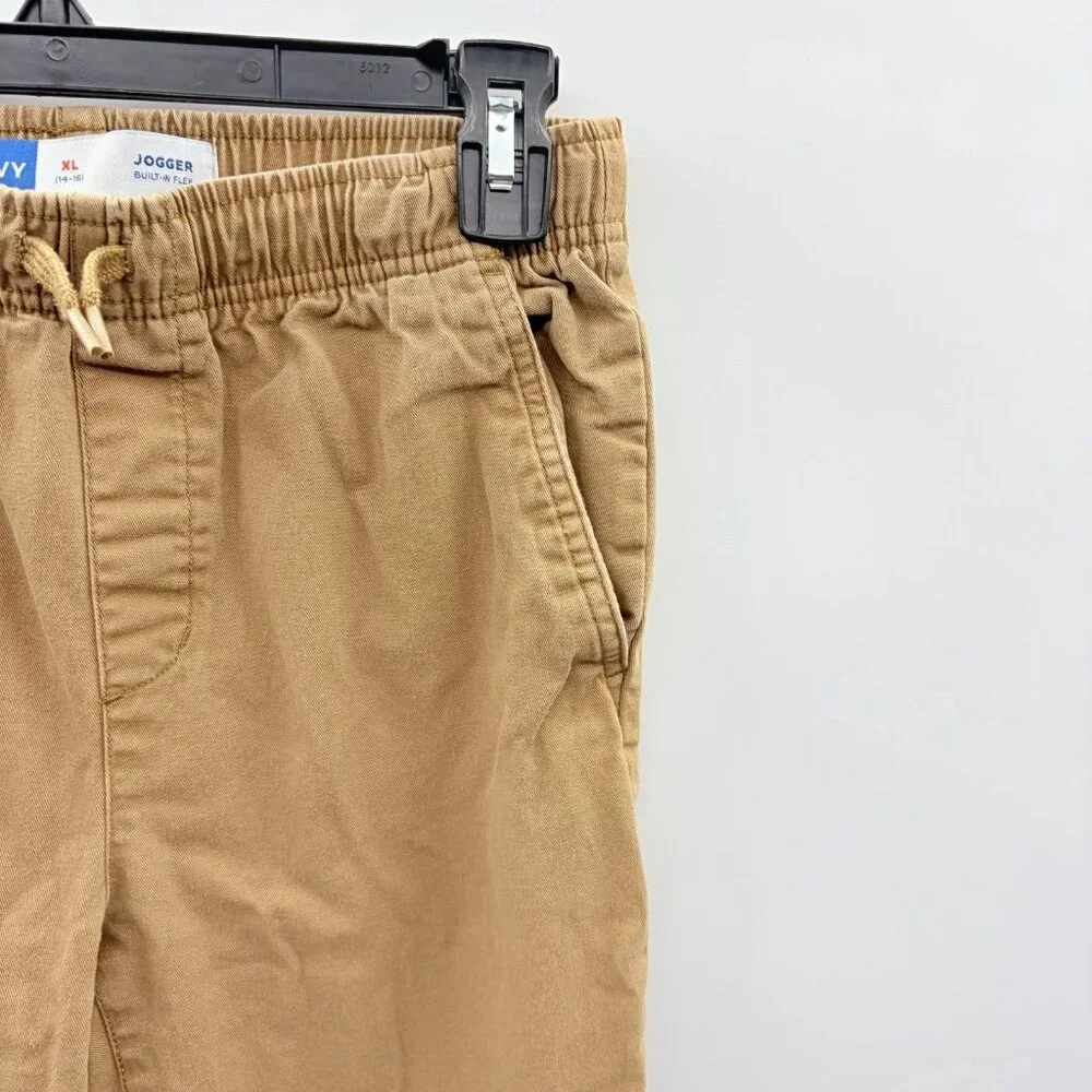 Old Navy Youth Boys Size XL 14/16 Built-In Flex‎ Twill Jogger Pants in Tan $30